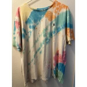 Polo Ralph Lauren Men's T-Shirt XXL Multicolor Tie Dye Crew Neck Short Sleeve